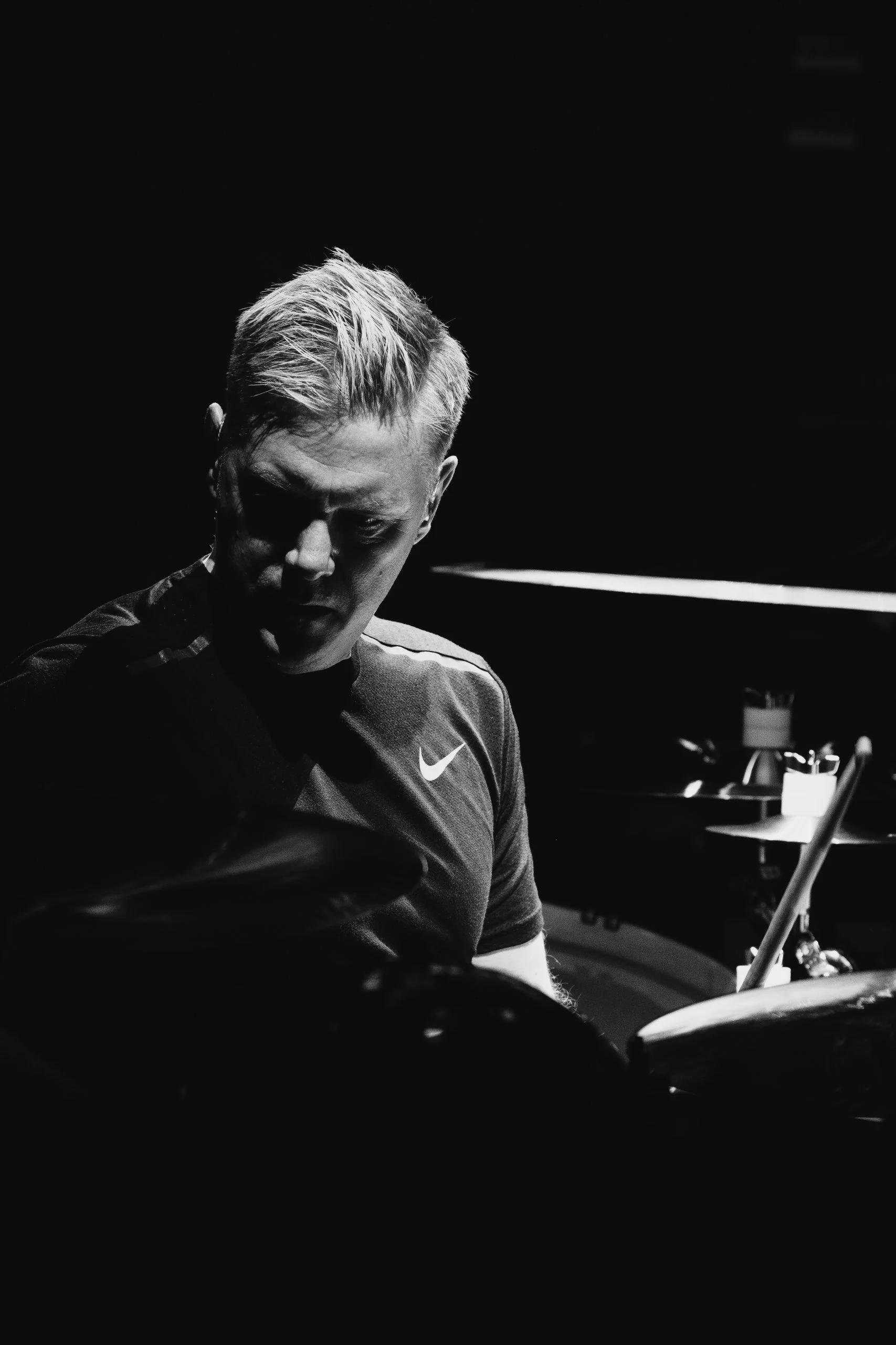 Craig Blundell at the kit during a masterclass session